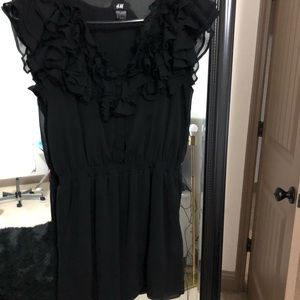 Ruffled Romper Black